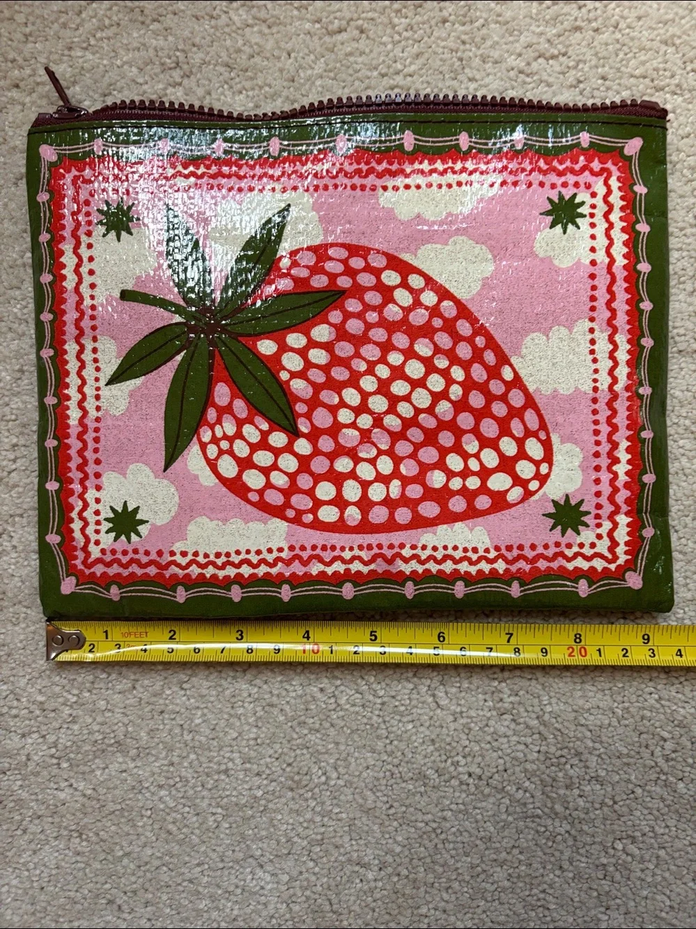 Strawberry Print Zip Pouch from BlueQ.